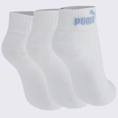 Kit Meia Cano Baixo 3 Pares Basic Puma Feminina - Foto 2