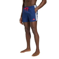 Short de natação adidas Três Listras 5 polegadas Masculino - Foto 1