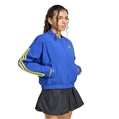 Jaqueta Corta-vento de Malha adidas Essentials Três Listras Feminina - Foto 1
