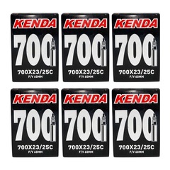 Kit de Câmara de ar com 6 Unidades 700 x 23/25 Kenda bico fino presta 60 mm - Foto 1