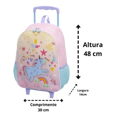 Mochila Infantil Com Rodinhas Pack Me Magic Pacific - 20 Litros - Foto 5