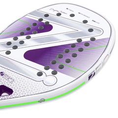 Raquete de Beach Tennis Zeiq Pro Violet Collani White 3k - Foto 4