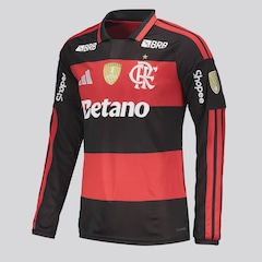 Camisa Do Flamengo I 2026 Manga Longa Campeão Libertadores 2025 adidas Masculina - Foto 4