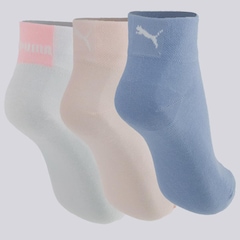 Kit Meia Puma Cano Médio 3 Pares Feminina - Foto 2