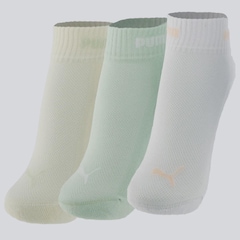 Kit Meia Puma Cano Baixo 3 Pares Feminina - Foto 1