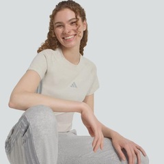 Camiseta Feminina Slim 3 Listras Holiday adidas - Foto 6