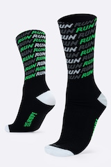 Meia HUPI Run Tri Preto e Verde Plus - Foto 3