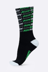 Meia HUPI Run Tri Preto e Verde - Foto 1
