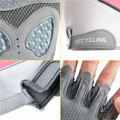 Luvas Esportiva Gold Sports Bec Cycling Meio Dedos Anti Slip Com Tecido e Respirável - Foto 3
