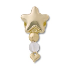 Jibbitz™ Crocs Estrela Dourada com Coração Pendurado - Foto 1