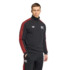 Blusão de Moletom Adidas CR Flamengo Originals Meio Fecho de Zíper Masculino - Foto 1
