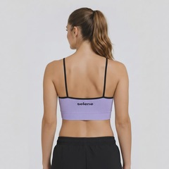 Top Selene Quadriculado Sem Costura com Bojo Removível Feminino - Foto 3