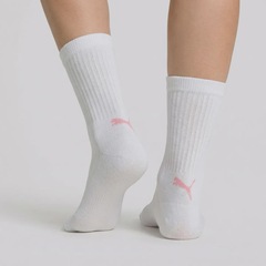 Kit Meia Cano Médio Logo 2 Pares Puma Feminina - Foto 7