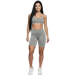Conjunto Top Alça Fina e Bermudinha Suplex Feminino Vekyo - Foto 1