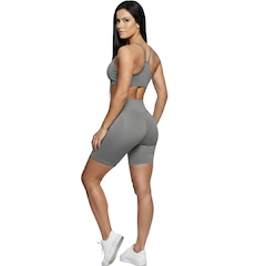 Conjunto Top Alça Fina e Bermudinha Suplex Feminino Vekyo - Foto 3