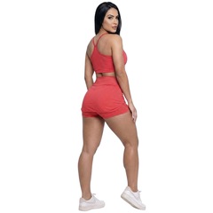 Conjunto Top Alça Fina e Short Saia Vekyo Feminino - Foto 3
