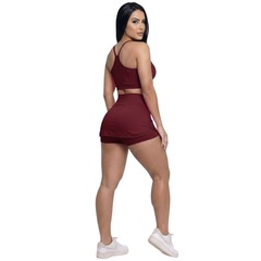 Conjunto Top Alça Fina e Short Saia Vekyo Feminino - Foto 3