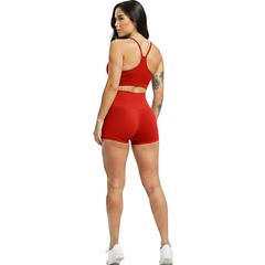 Conjunto Top Alça Fina sem Bojo e Short Suplex Vekyo Feminino - Foto 3
