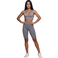 Conjunto Top Bojo e Bermuda Ciclista Vekyo Feminino - Foto 1
