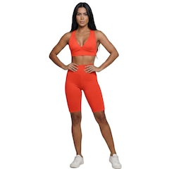 Conjunto Top Bojo e Bermuda Ciclista Vekyo Feminino - Foto 1