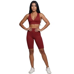 Conjunto Top Bojo e Bermuda Ciclista Vekyo Feminino - Foto 1