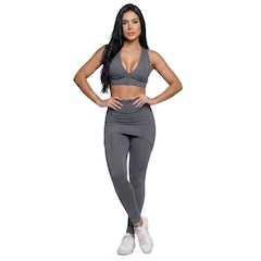 Conjunto Top Bojo e Calça Saia Tapa Bumbum Vekyo Feminino - Foto 1