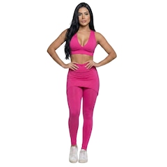 Conjunto Top Bojo e Calça Saia Tapa Bumbum Vekyo Feminino - Foto 1