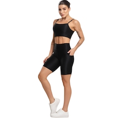 Conjunto Fitness Top e Bermuda Com Bolso Vekyo Feminino - Foto 2