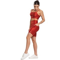 Conjunto Fitness Top e Bermuda Com Bolso Vekyo Feminino - Foto 2