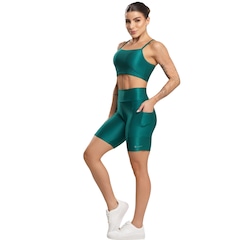 Conjunto Fitness Top e Bermuda Com Bolso Vekyo Feminino - Foto 2