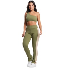 Conjunto Fitness Top e Calça Canelado Vekyo Feminino - Foto 1
