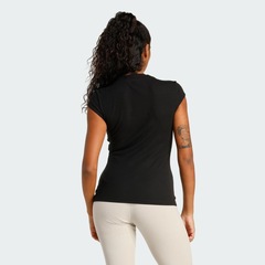 Camiseta adidas Mangas Copinho Canelada Seasonal Essentials Feminina - Foto 3