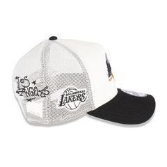 Boné Unissex New Era 9FORTY A-Frame Trucker Los Angeles Lakers NBA Aba Curva - Foto 6