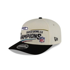 Boné Unissex New Era 9SEVENTY Seattle Seahawks NFL Champions Super Bowl 2026 Aba Curva - Foto 1