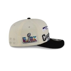Boné Unissex New Era 9SEVENTY Seattle Seahawks NFL Champions Super Bowl 2026 Aba Curva - Foto 6