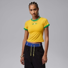 Camiseta Brasil Jordan Retro Crew Feminina - Foto 1