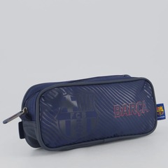 Kit Barcelona Mochila e Estojo Marinho FutFanatics Unissex - Foto 7