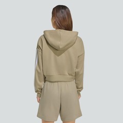 Blusão Moletom Feminino 3 Stripes Cropped com Capuz adidas - Foto 2