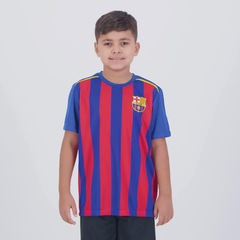 Camisa do Barcelona Listrada 9 Lewandowski FutFanatics Infantil - Foto 2