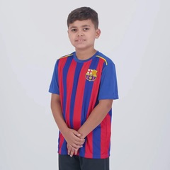 Camisa do Barcelona Listrada 9 Lewandowski FutFanatics Infantil - Foto 4
