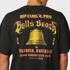 Camiseta Rip Curl Bells Beach Pro Logo Black Importada - Masculina - Foto 5