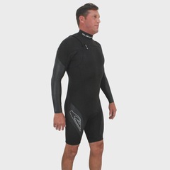 Short John Masculino Mercury Spring Chest Zip Black Importado Quiksilver 2/2mm - Foto 3