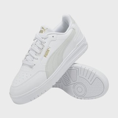 Tênis Unissex Puma Shuffle Downtown White Gray Gold - Foto 4