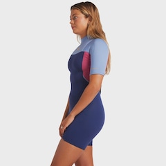 Short John Roxy Prologue 2/2mm Back Zip Dark Denim - Feminino - Foto 2