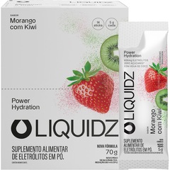 Eletrólitos LIQUIDZ® Zero Açúcares - Sabor Morango com Kiwi - Kit 1 Caixa - 14 sachês - Foto 1