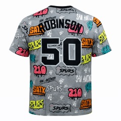 Camiseta Mitchell & Ness Spurs Robinson 50 Urban - Masculina - Foto 4