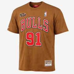 Camiseta NBA Chicago Bulls Rodman 91 Mitchell & Ness - Masculina - Foto 1