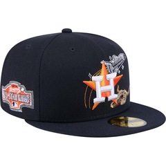 Boné Unissex New Era 59FIFTY Fitted Houston Astros State Stitch Aba Reta - Foto 2