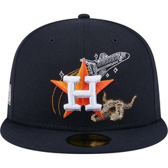 Boné Unissex New Era 59FIFTY Fitted Houston Astros State Stitch Aba Reta - Foto 3
