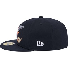 Boné Unissex New Era 59FIFTY Fitted Houston Astros State Stitch Aba Reta - Foto 4
